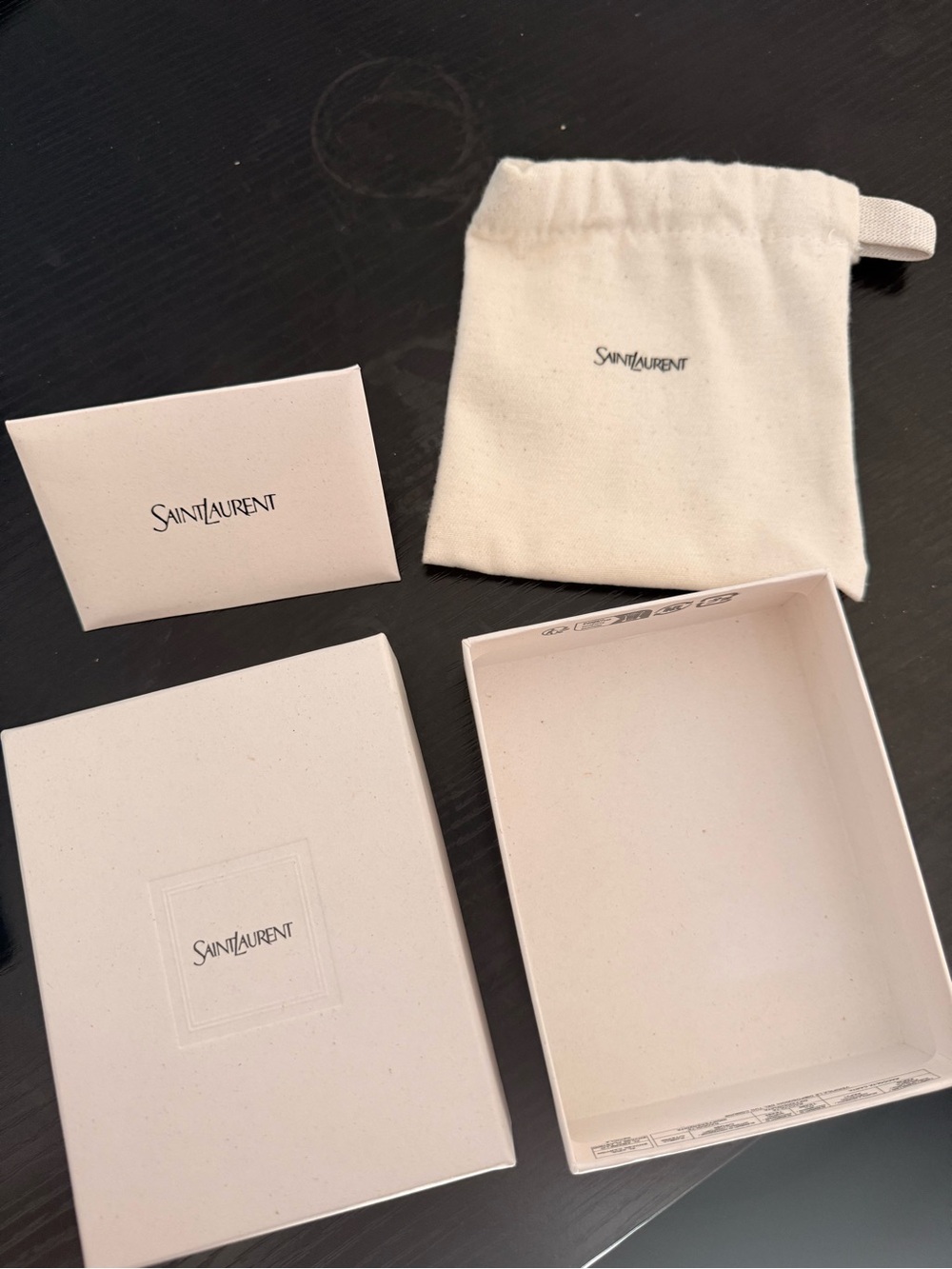 Saint Laurent Cream Box, Pouch & Envelope Set